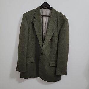 Oak Creek for Dillard's Olive Green Blazer 100% Wool Size 44L XL USA Made